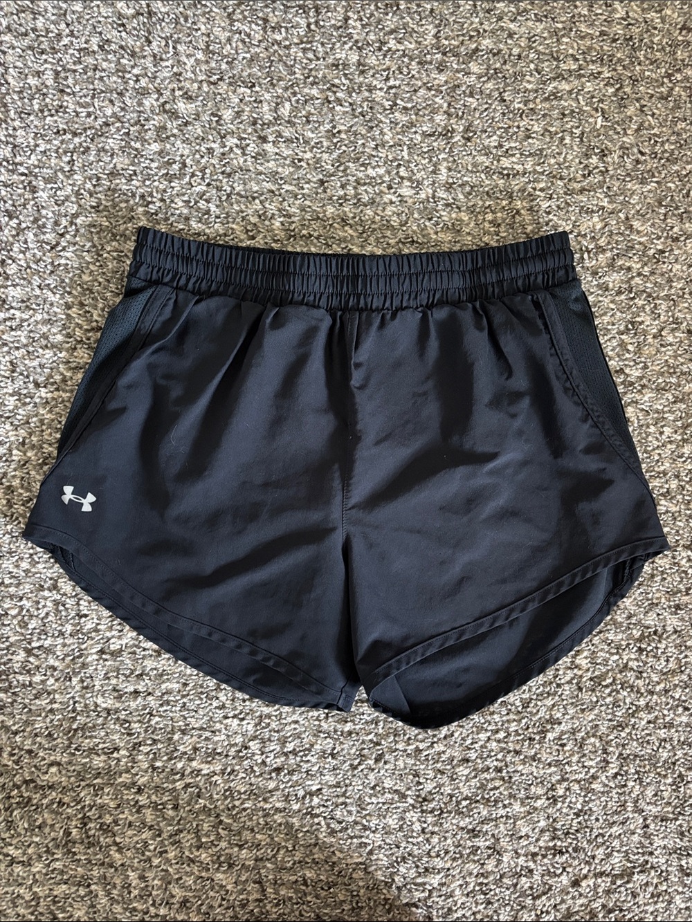 Under Armour Women's Black Athletic Shorts with Reflective Logo